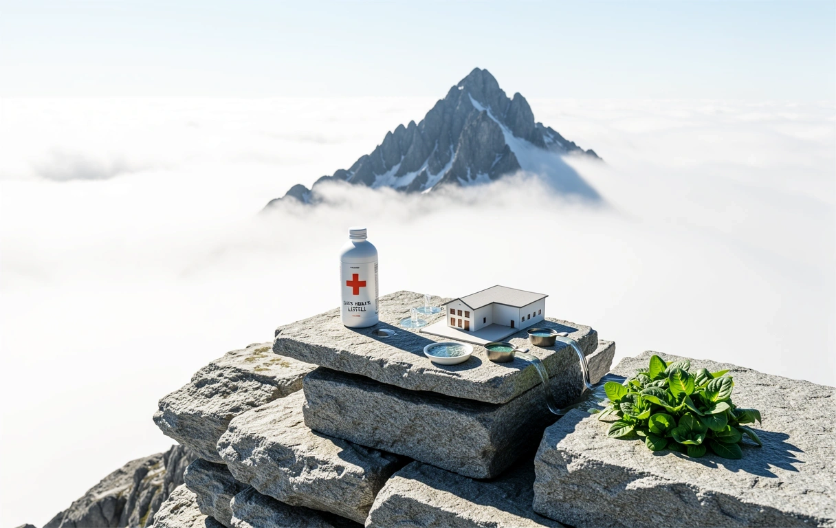 Alpine Gipfel im Nebel